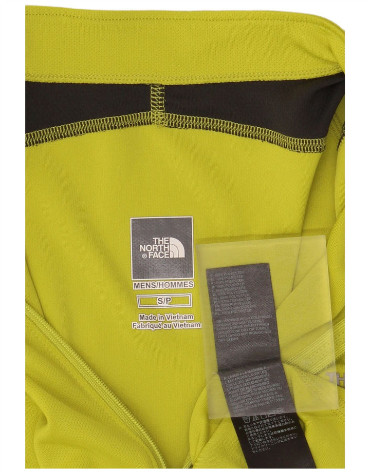 Męski T-shirt THE NORTH FACE z zamkiem błyskawicznym, mały, zielony, z blokami kolorów, poliester