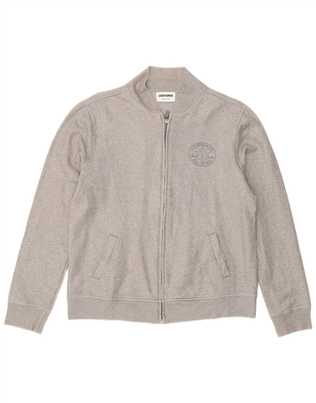 CONVERSE Damska kurtka dresowa UK 14, duża, srebrna, bawełniana