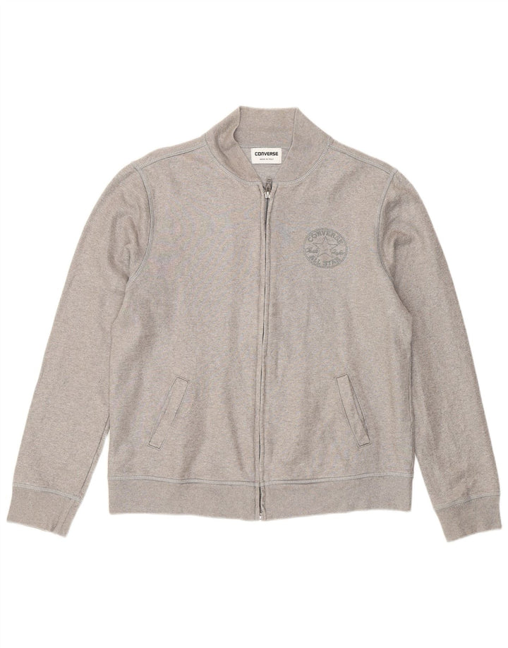 CONVERSE Damska kurtka dresowa UK 14, duża, srebrna, bawełniana