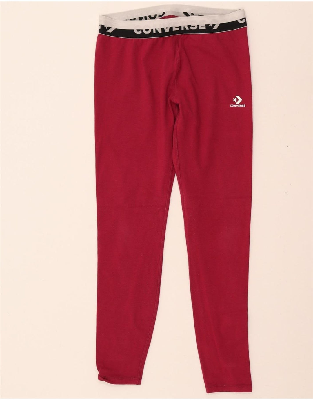 CONVERSE Womens Graphic Leggings UK 14 Medium Red Cotton Vintage Converse and Second-Hand Converse from Messina Hembry 