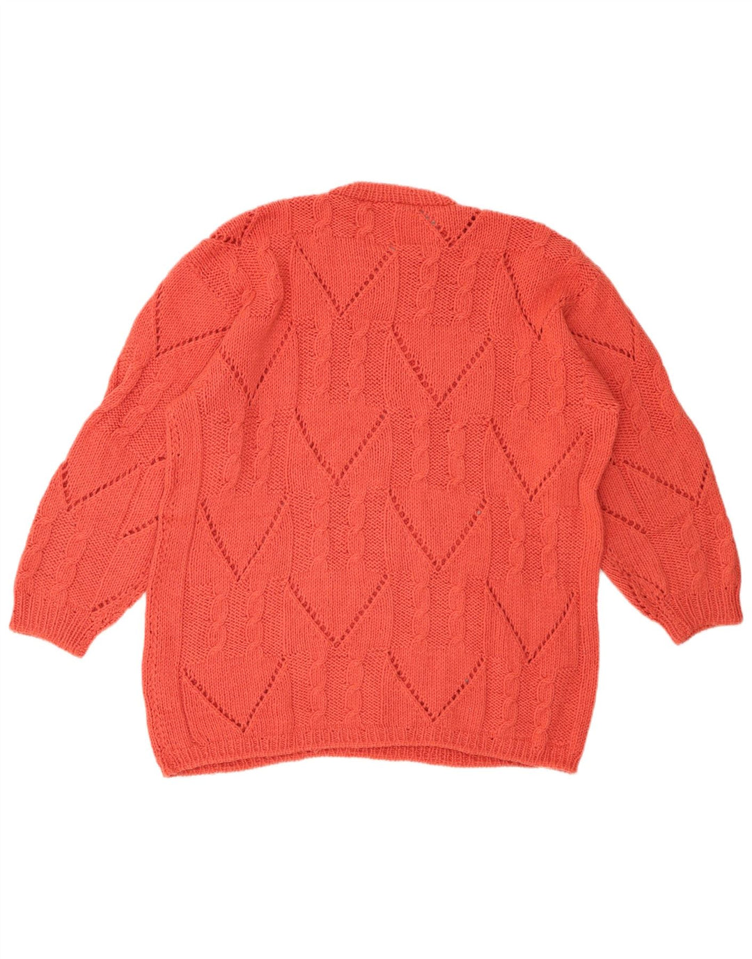 Sweter damski VINTAGE z okrągłym dekoltem UK 18 XL czerwony