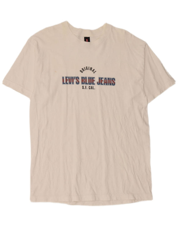 Męski T-shirt z grafiką Levi's, duży, biały, bawełniany
