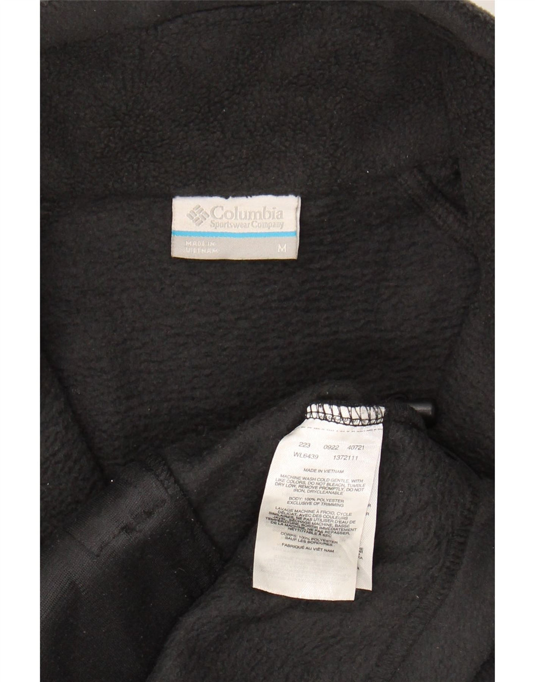 COLUMBIA Womens Fleece Jacket UK 14 Medium Black Polyester