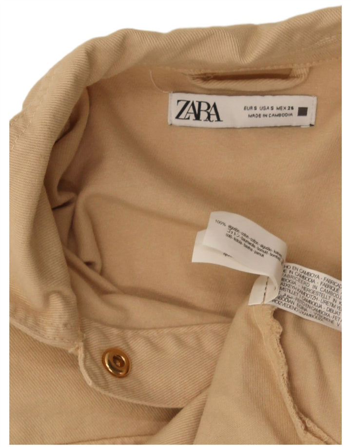 Damska kurtka bomberka Zara Oversize UK 10, mała, beżowa, bawełniana