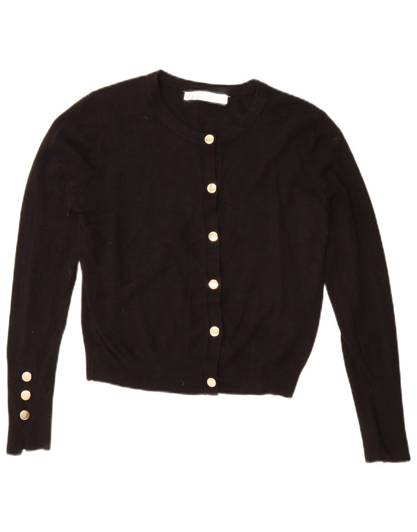 Sweter damski Zara Crop Cardigan UK 14 Średni czarny wiskoza