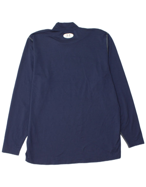 Męska koszulka Cold Gear z długim rękawem, 2XL, granatowa, poliestrowa Under Armour