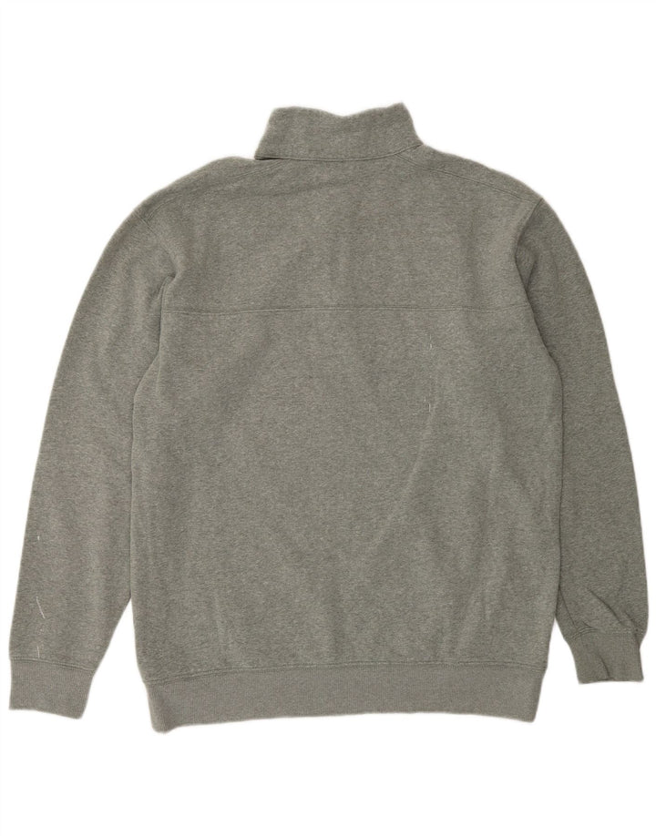 Columbia Womens Zip Neck Sweatshirt Jumper UK 14 Medium Grey Cotton