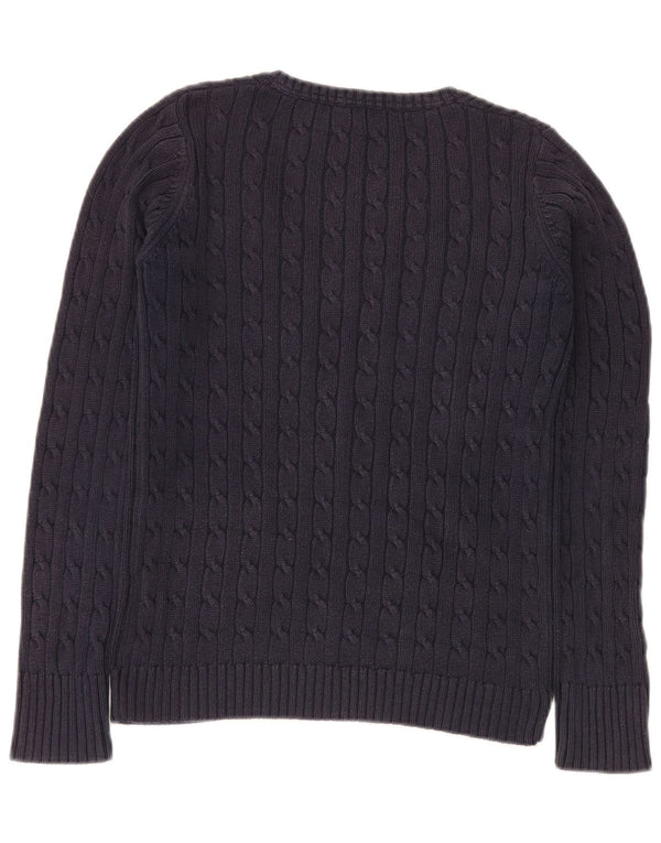 Crew Clothing Damski sweter z dekoltem w kształcie litery V, UK 12, średni granatowy, bawełniany