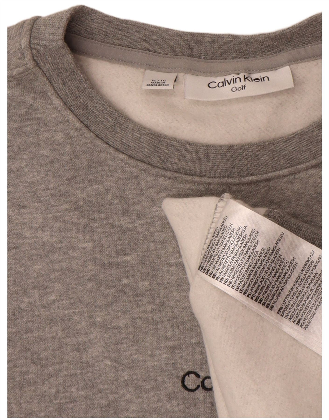 Męska bluza golfowa Calvin Klein XL, szara, nakrapiana bawełna