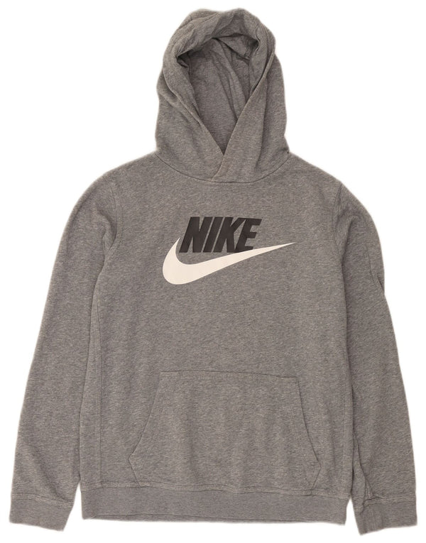 Chłopięca bluza z kapturem Nike z grafiką 13-14 lat XL, szara, nakrapiana bawełna
