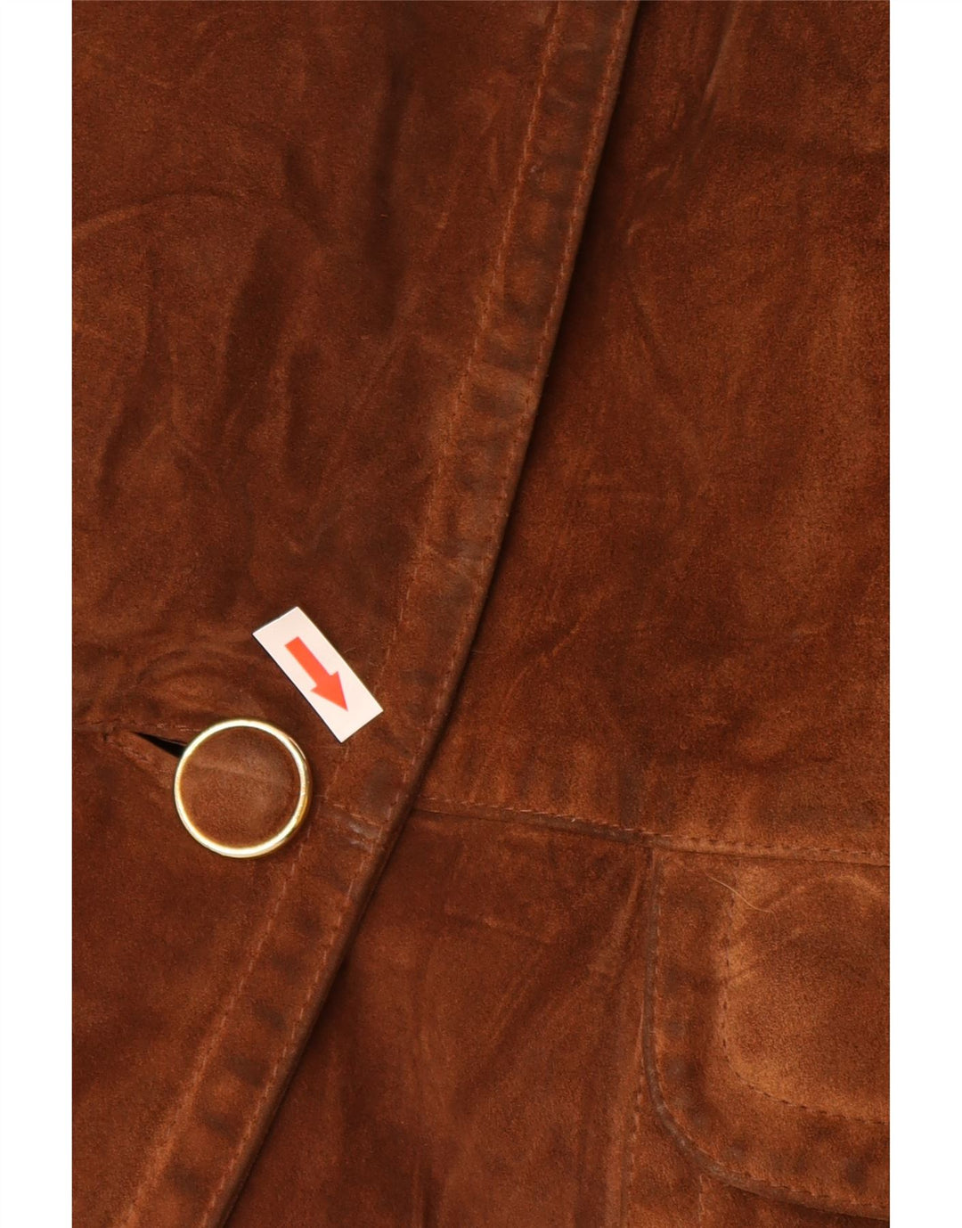 Vintage damski, oversize'owy, zamszowy płaszcz z podwójnymi piersiami IT 42, średni brąz