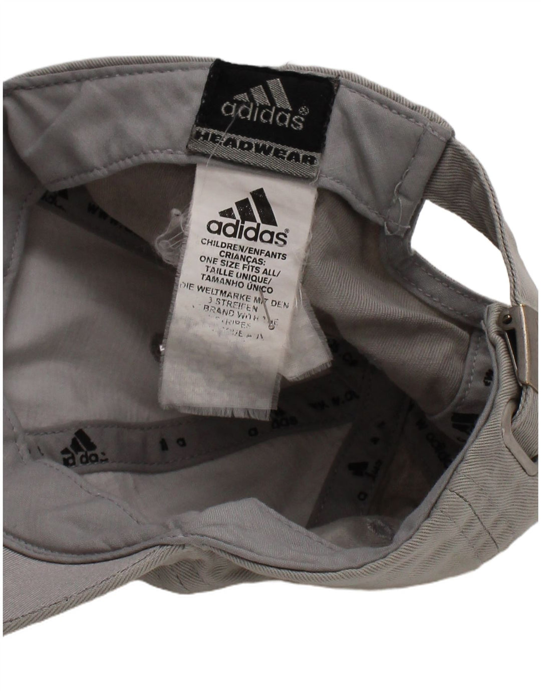 Chłopięca czapka z daszkiem Adidas z grafiką, jeden rozmiar, szara, bawełniana