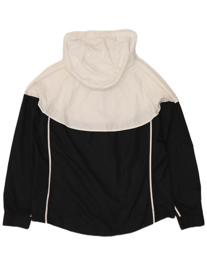 Męska kurtka przeciwdeszczowa NIKE z kapturem UK 40, duża, czarna, z blokami kolorów, z poliestru