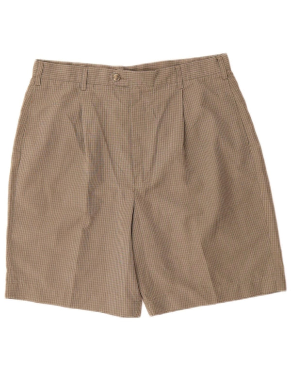 Marks & Spencer Męskie spodenki Chino W36, duże, zielone, poliestrowe w kratę