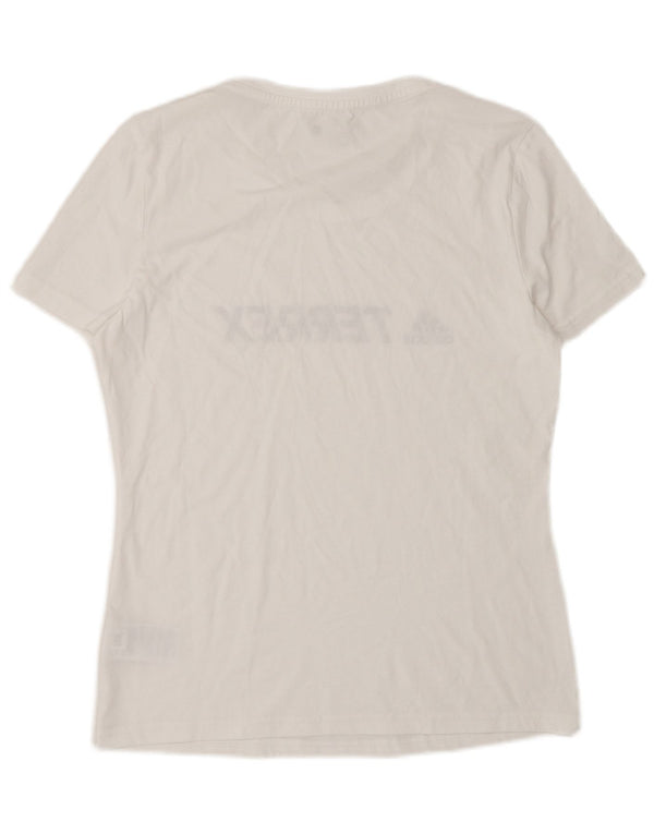 Damska koszulka Adidas Terrex Graphic Top UK 12 Średnia biała bawełna