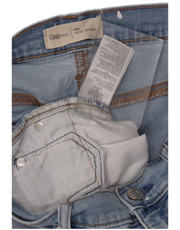 Damskie jeansy skinny Gap W30 L27 Niebieskie kropki, bawełniane