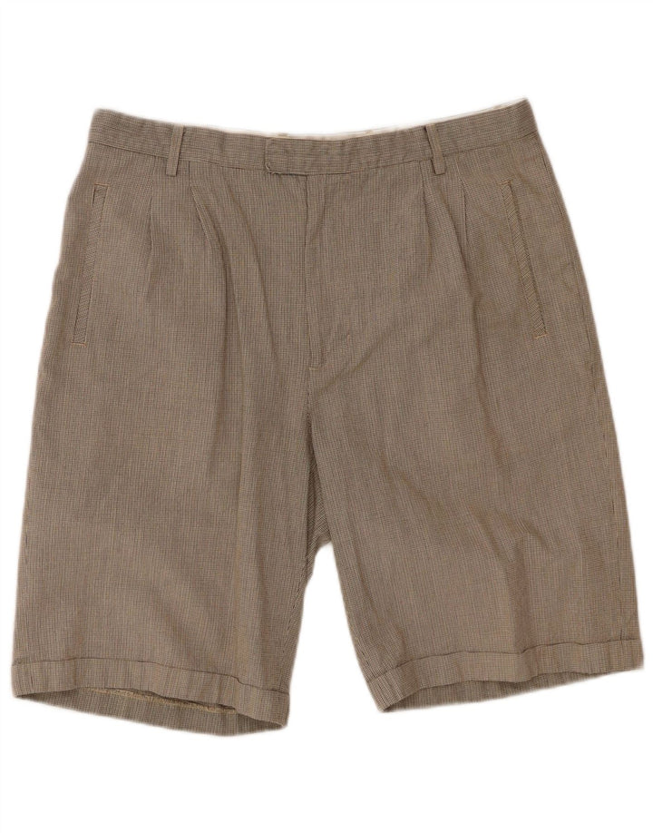 PRINGLE Mens Chino Shorts Large W36 Grey Houndstooth Cotton