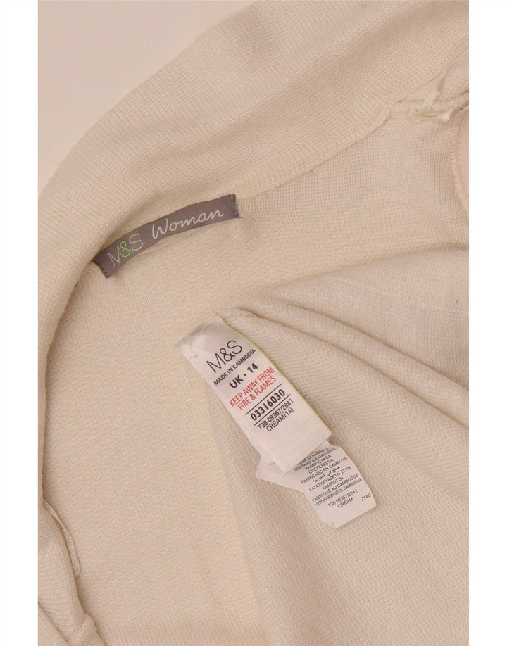 Marks & Spencer Damski sweter rozpinany UK 14, średni beż, poliamid