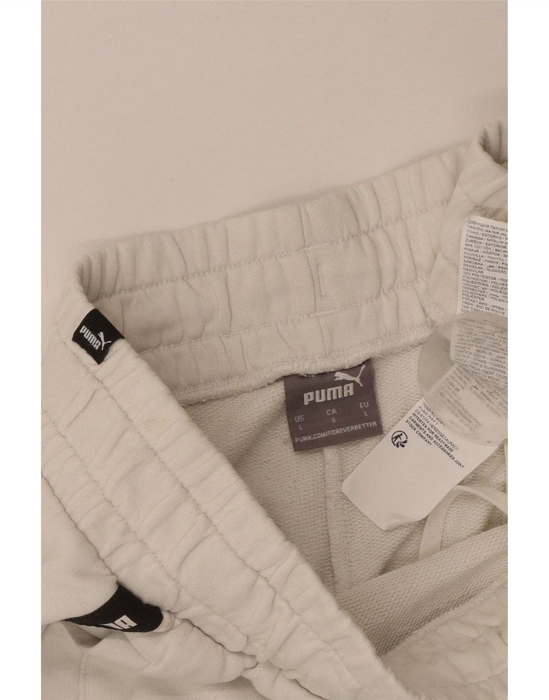 Męskie spodenki sportowe Puma z grafiką, duże, białe, bawełniane