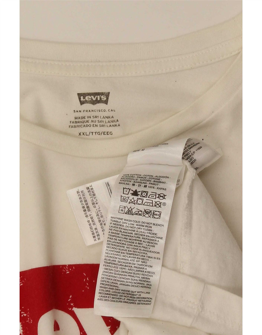 Męska koszulka z grafiką Levi's Top 2XL Biała bawełna