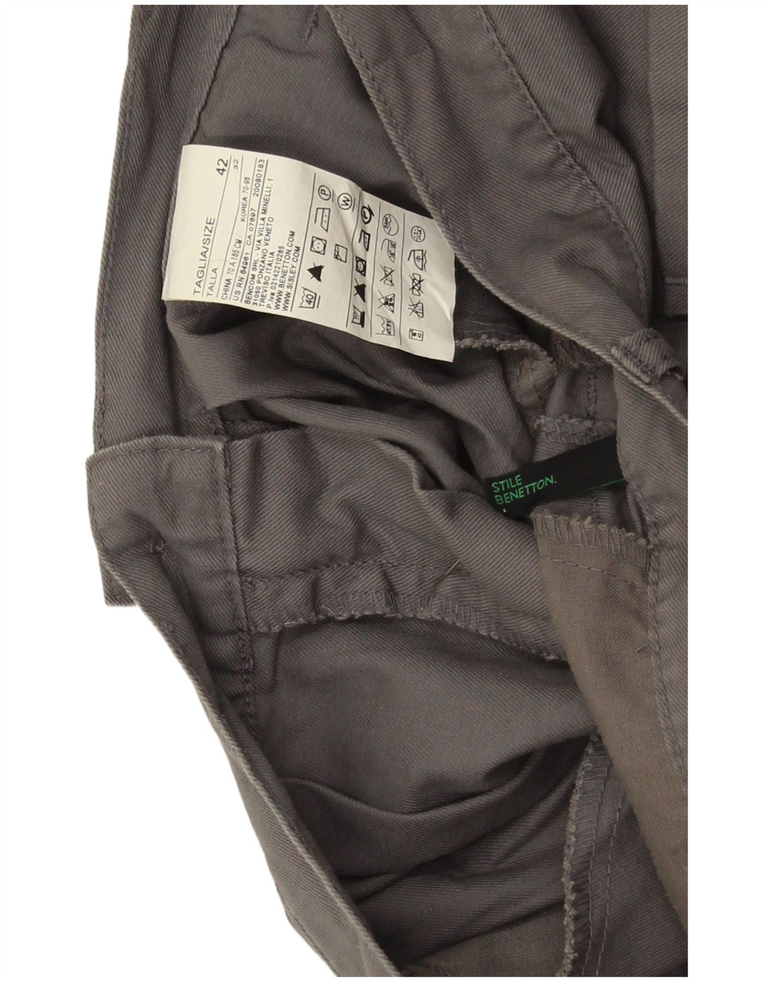 Damskie bermudy Benetton IT 42 Medium W32 Szara bawełna