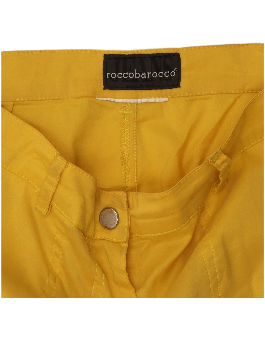Damskie spodnie cargo Roccobarocco Capri W30 L22 Żółte