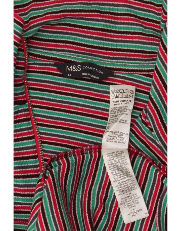 Marks & Spencer Damski top z długim rękawem, UK 14, średnie, wielokolorowe paski