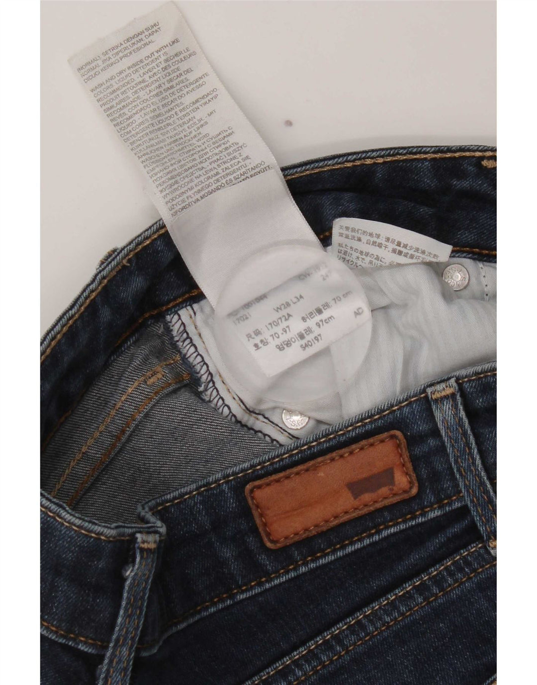 Damskie spodenki jeansowe Levi's Bold Curve W28 Średni granatowy bawełniany