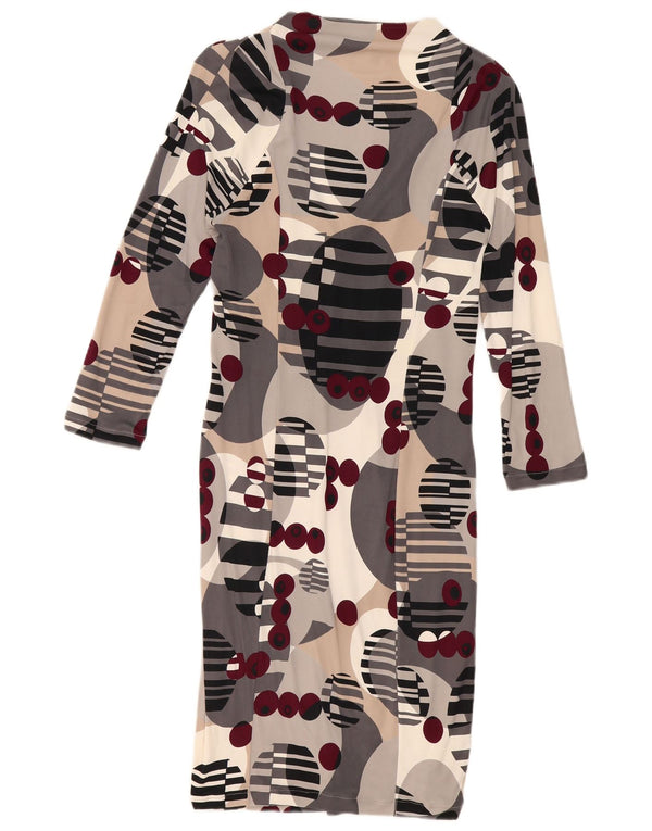 Patrizia Pepe Womens Long Sleeve Maxi Dress US 2 XS Multicoloured Geometric