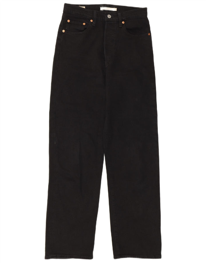 Damskie jeansy Levi's Ribcage Straight W27 L29 Czarne bawełniane