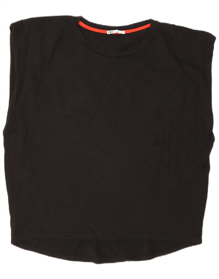 Damski top z kamizelką oversize Zara UK 12, średni czarny, bawełniany