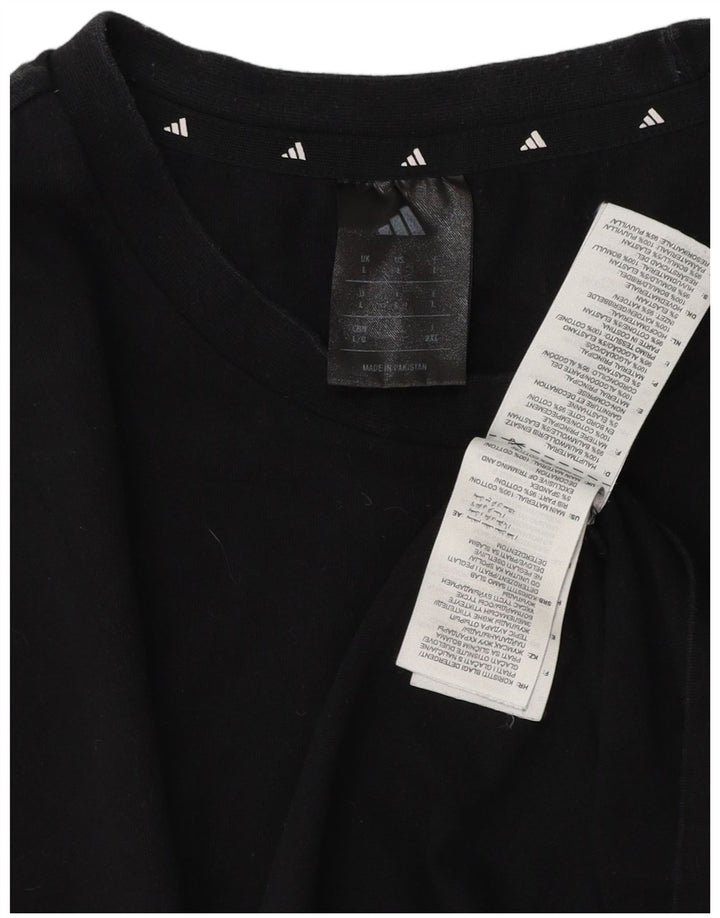 Adidas Męski T-shirt Top Duży Czarny Bawełniany