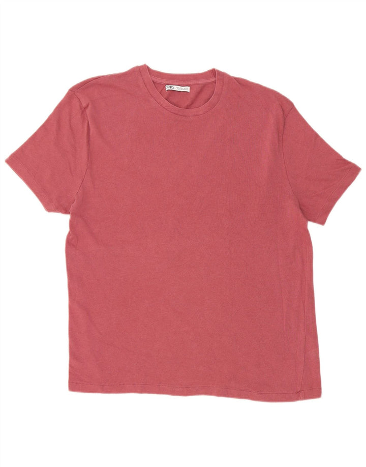T-shirt męski Zara, duży, różowy
