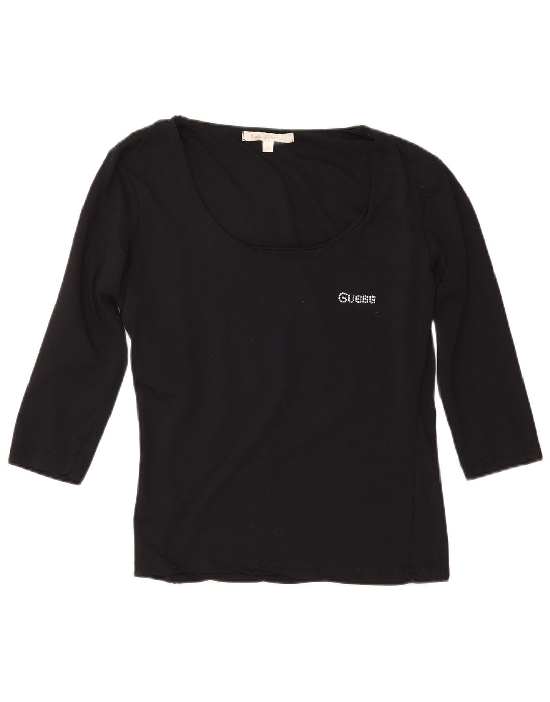 Damski top Guess z rękawem 3/4, rozmiar 3 XS, czarny