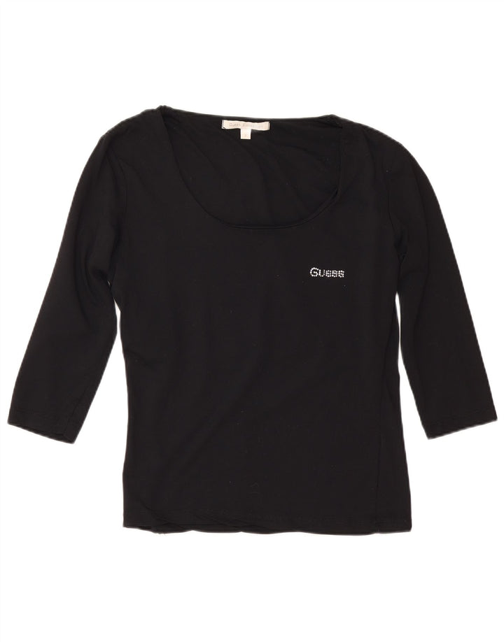 Damski top Guess z rękawem 3/4, rozmiar 3 XS, czarny