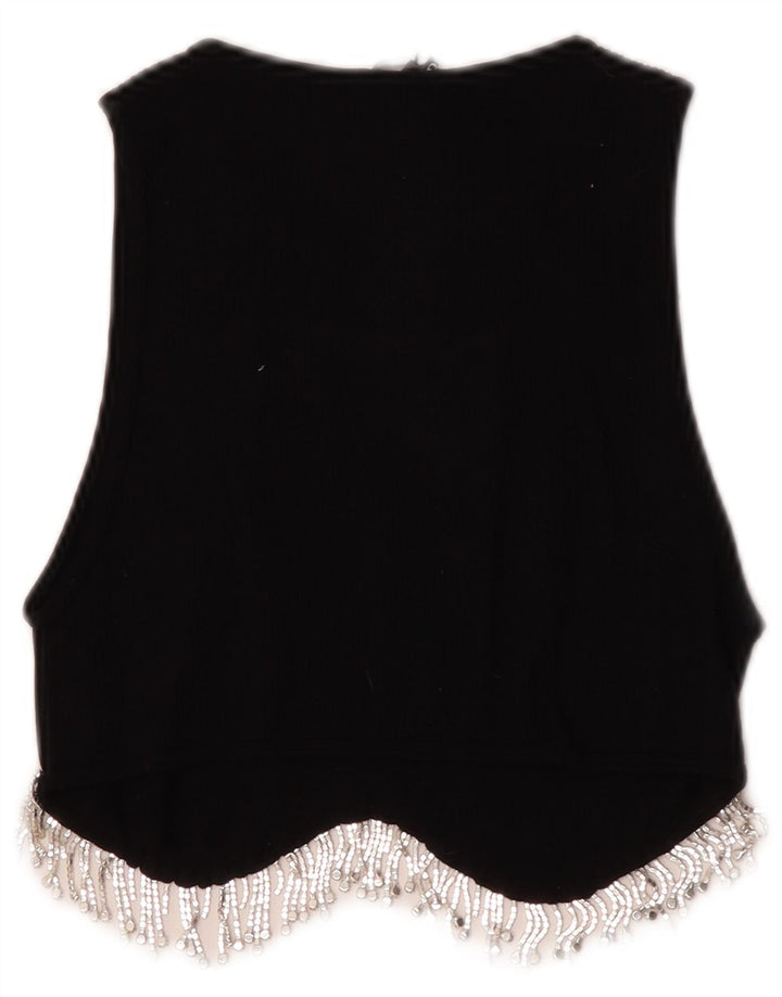 Damski krótki top Zara UK 12, średni czarny nylon