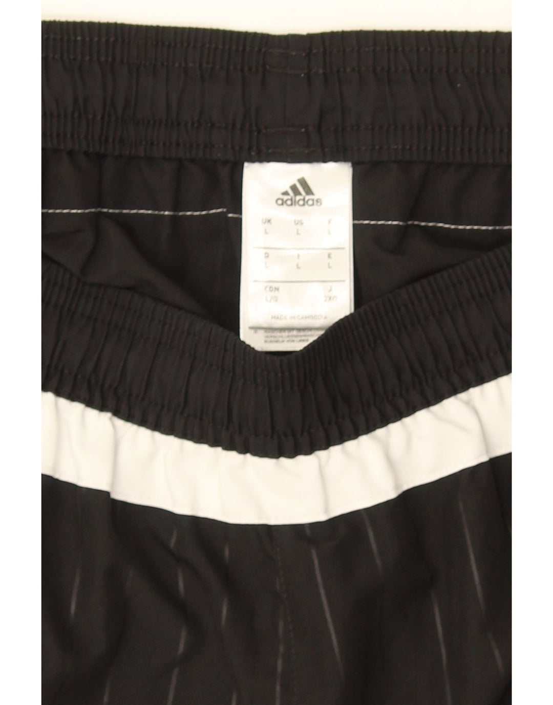 Męskie spodenki sportowe Adidas, duże, czarne, poliestrowe paski
