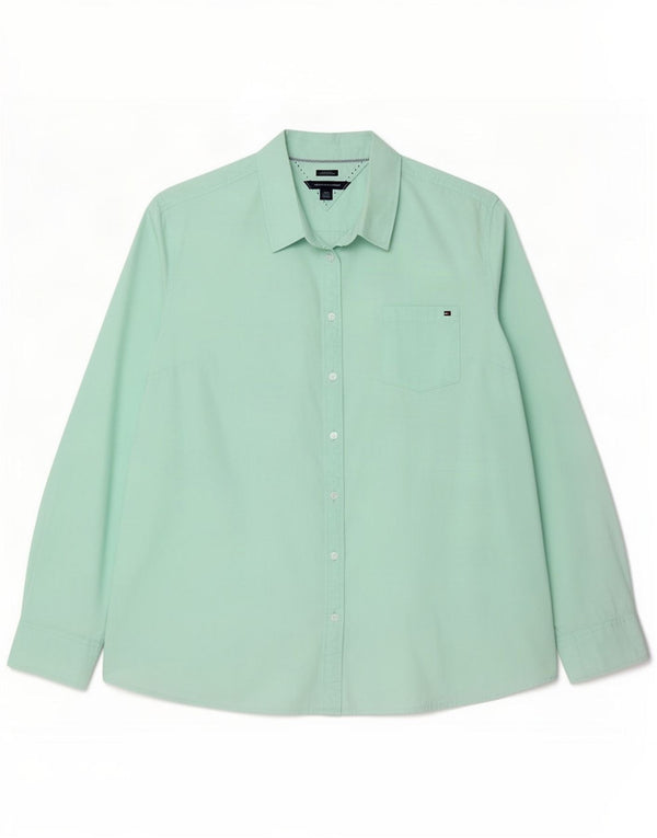 Damska koszula Tommy Hilfiger Classic Fit UK 20 2XL Zielona bawełna
