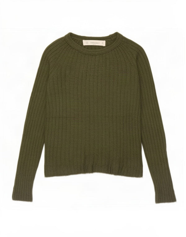 Damski sweter Zara z dekoltem w łódkę, UK 10, mały khaki