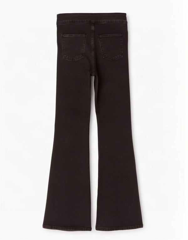 Damskie jeansy rozkloszowane z wysokim stanem Topshop W30 L32 czarne