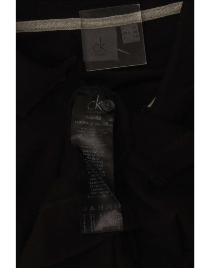 Męska koszulka polo Calvin Klein IT 48, średnia czarna, bawełniana