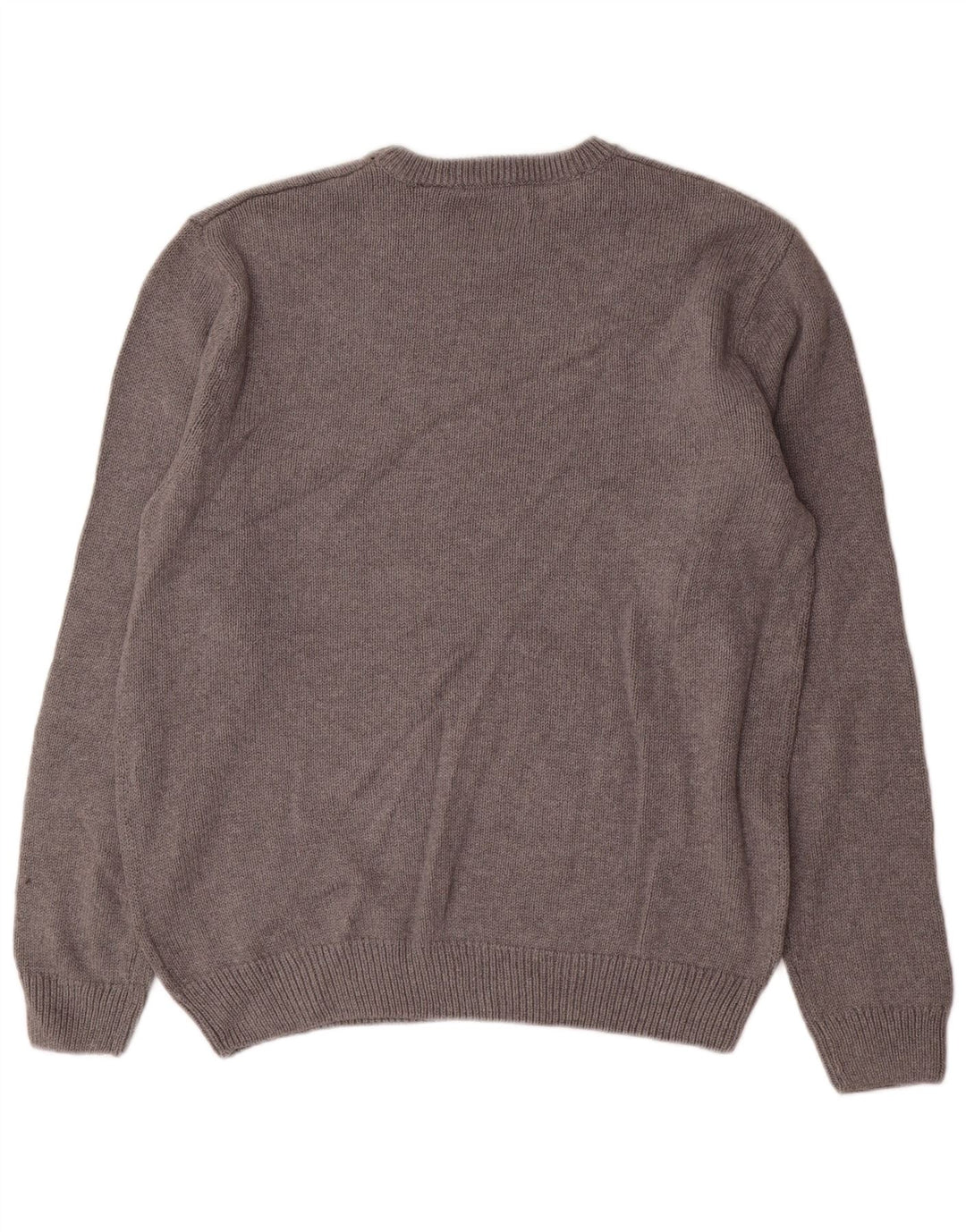 Męski sweter z okrągłym dekoltem CHAPS, duży, szary, bawełniany