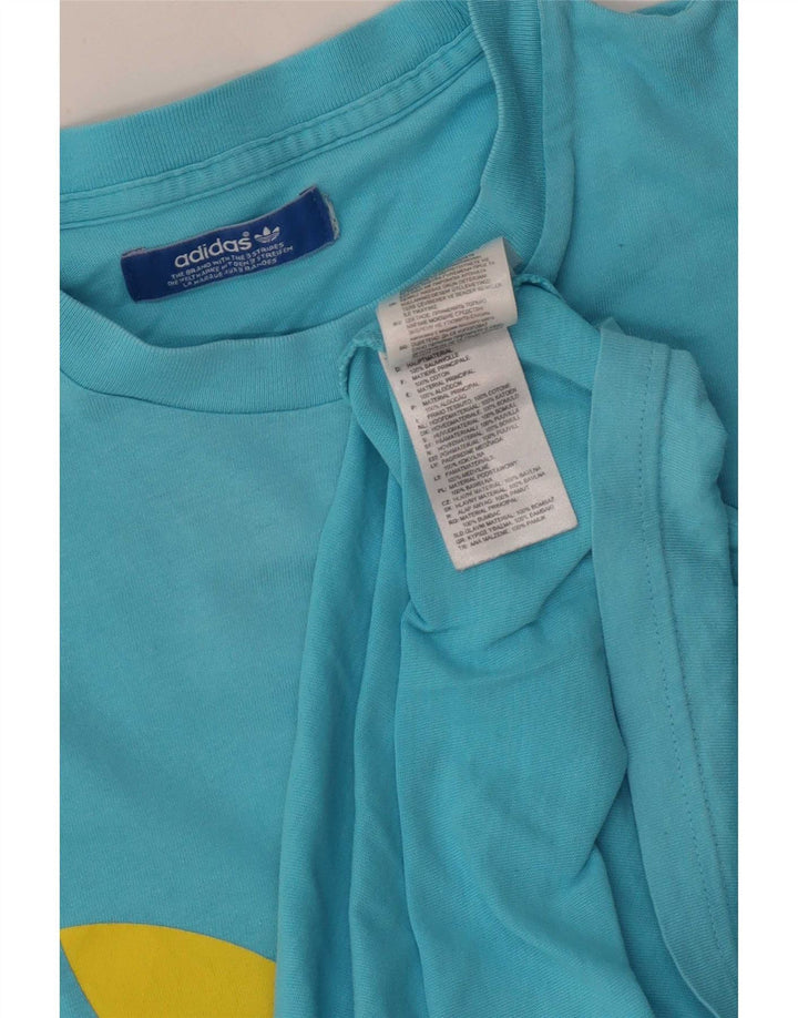 Męska koszulka graficzna Adidas Top Medium Blue Cotton