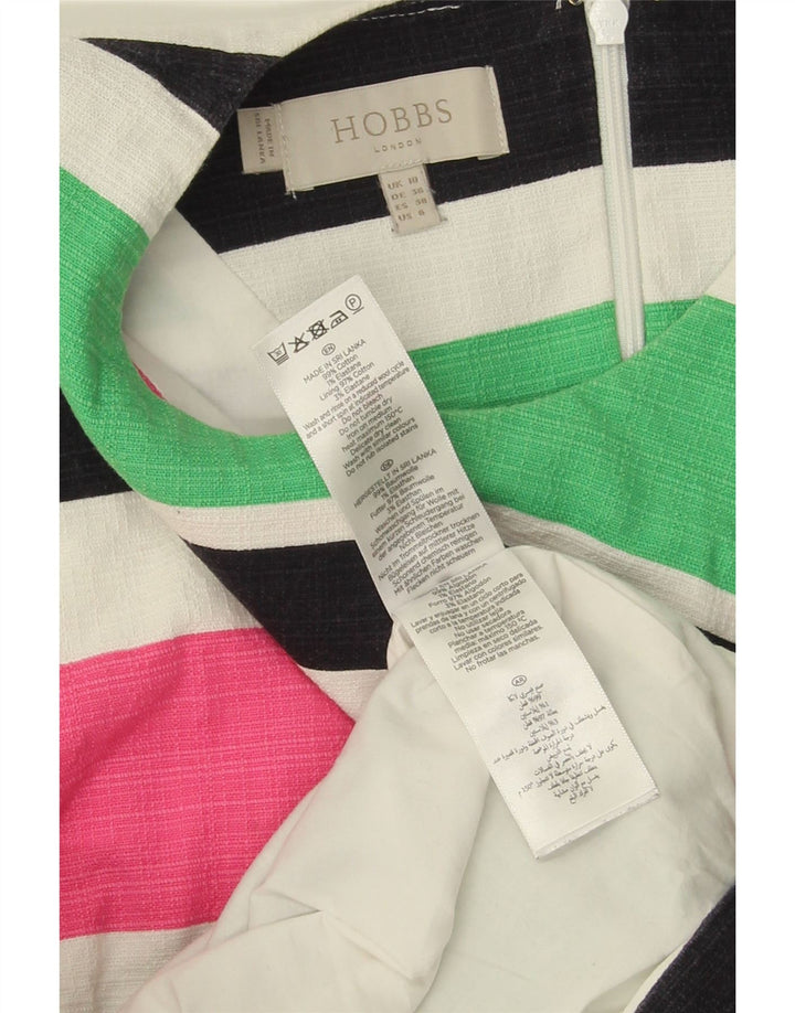 Damska sukienka płaszczowa bez rękawów HOBBS UK 10 w małe wielokolorowe paski