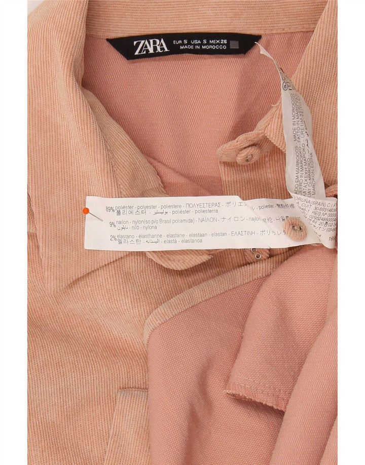 Damska koszula oversize Zara welurowa UK 10, mała, różowa, poliestrowa