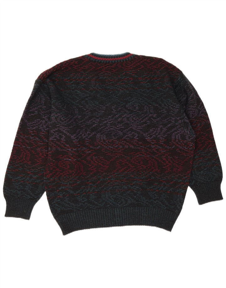 Męski sweter w stylu vintage z dekoltem w szpic IT 50 Średni wielokolorowa wełna Paisley