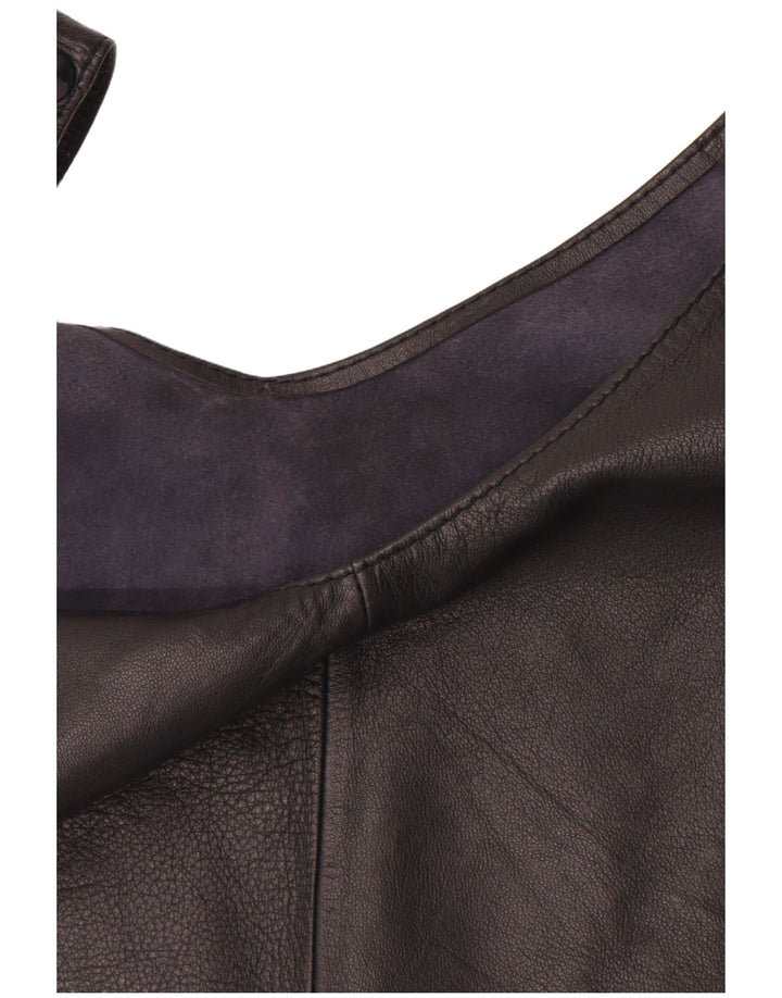 Damski skórzany krótki top VINTAGE UK 12, średni czarny