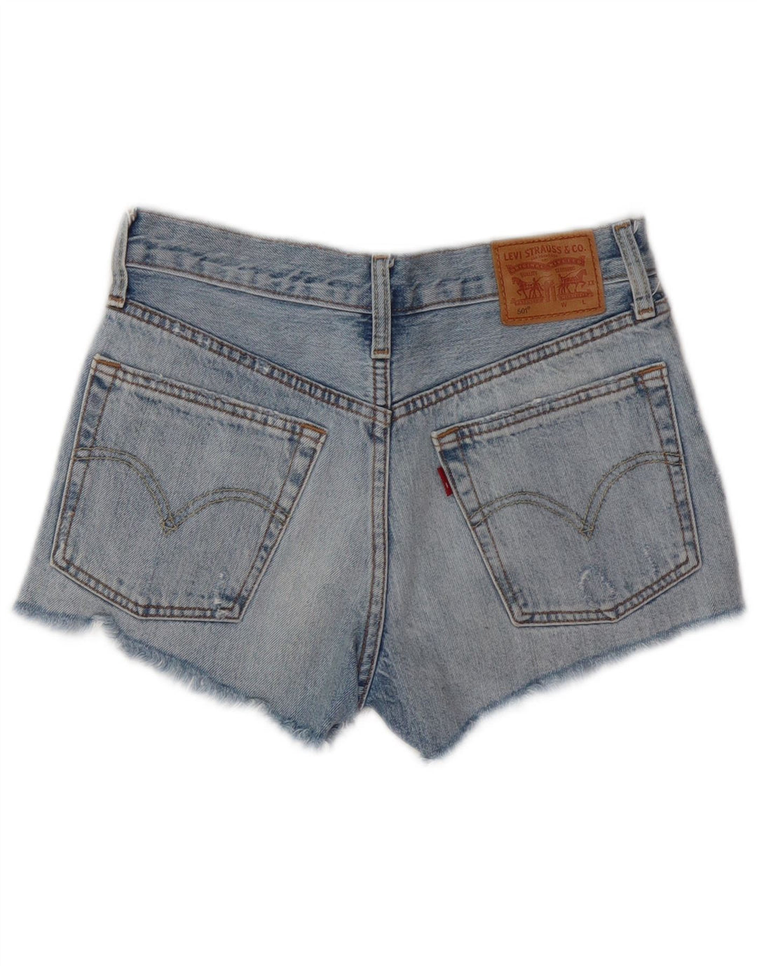 Damskie spodenki jeansowe LEVI'S 501 w trudnej sytuacji W24 XS, niebieska bawełna