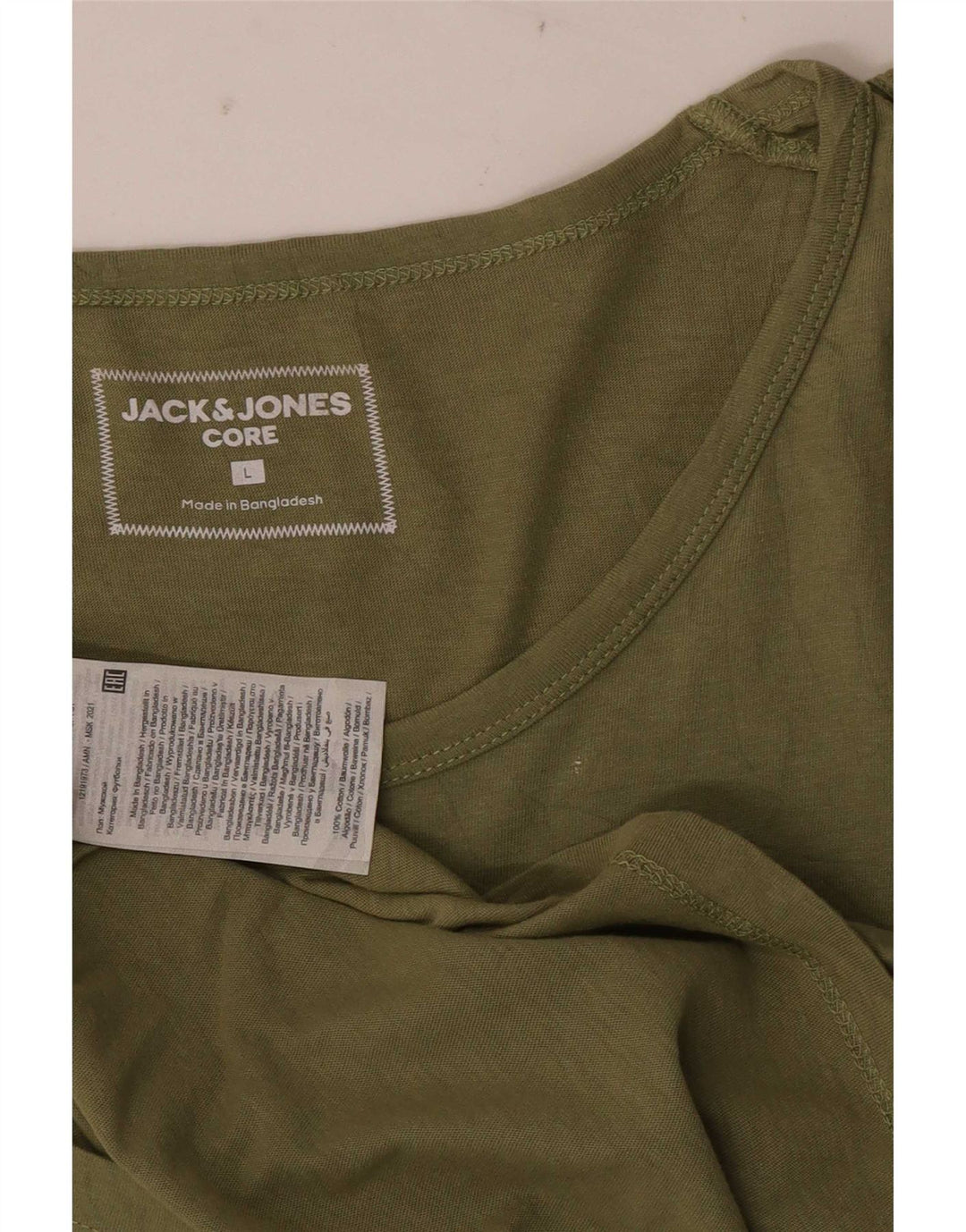 Męska kamizelka z grafiką Jack & Jones, duża, zielona, ​​bawełniana