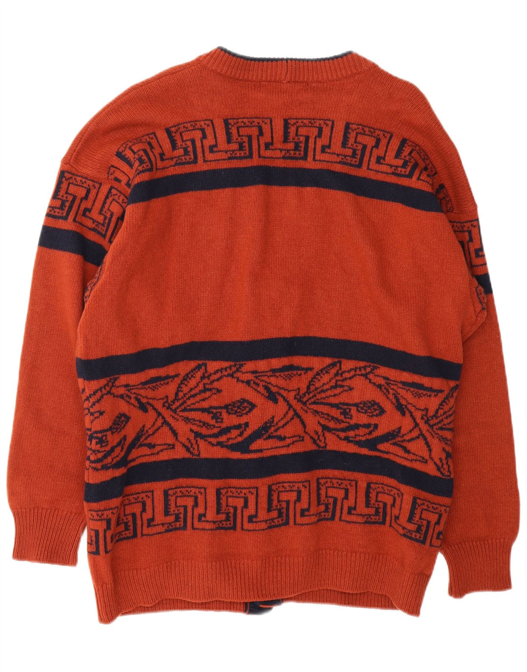 Męski sweter rozpinany z grafiką ICEBERG Średni brąz z geometryczną dziewiczą wełną